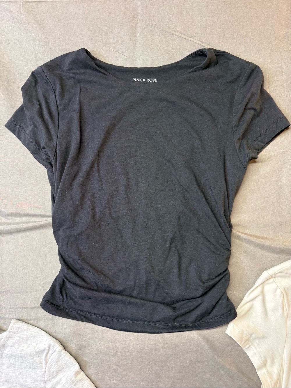 Pink Rose Women's Basic Tee Pack - White, Light Gray, Black - Picture 6 of 14